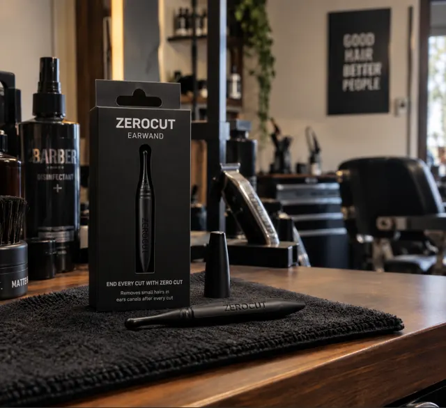 The Earwand and guard cap on a barber station