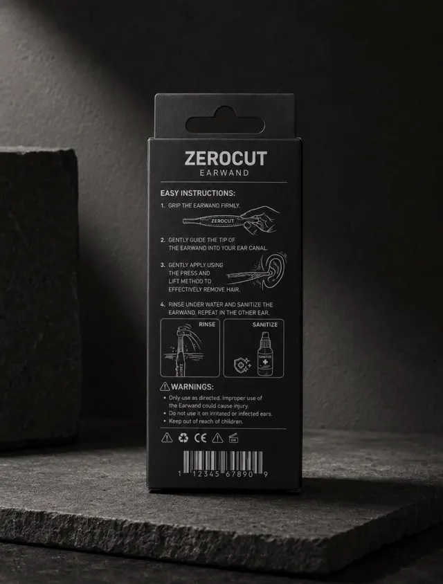 Back of the Earwand box with instructions